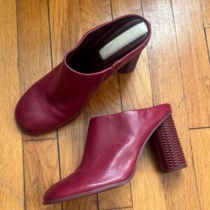 Women's Burgundy Heeled Mules 8/39 Brand new